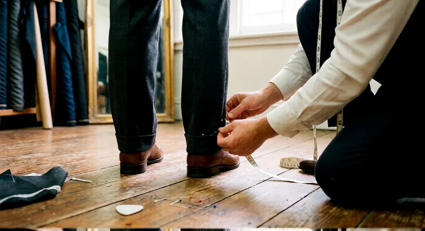 Probă pentru stabilirea lungimii corecte a pantalonilor