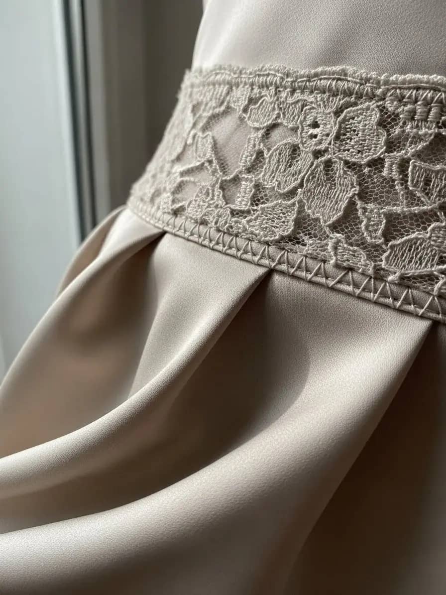 Detaliu cu dantelă la talie